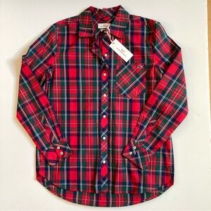 NWT Vineyard Vines Merry Plaid Plaid Button Down Women's Size 4